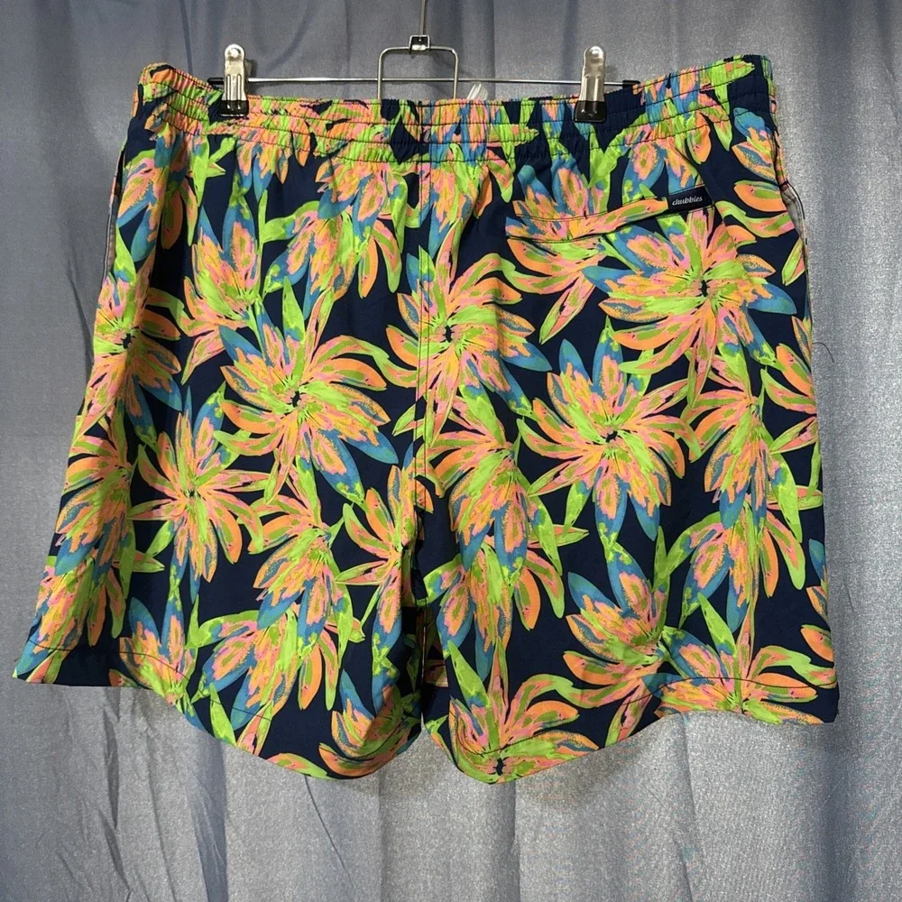 Chubbies Swim Trunks Lot x2 The Fowl Ocean Flowers Men's Size XXL